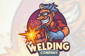 create a professional welding logo with industrial style