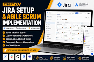 setup jira scrum boards agile workflows product owner manage jira project trello