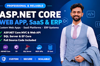 develop custom asp dot net core web app, saas and erp system
