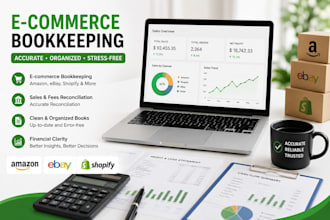 ecommerce bookkeeping and accounting for shopify, amazon, etsy, ebay,