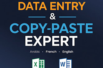 do arabic english and french data entry and copy paste jobs