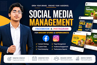 manage social media for grocery stores and supermarkets