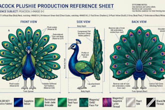 convert ai photo to plushy reference sheet stuffed animals soft toys ych concept