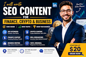 write SEO content for finance crypto and business websites