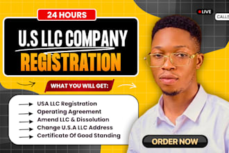 do llc registration and c corps for non US resident dba filling, llc dissolution