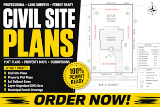 draw civil site plans property plot plans and subdivision