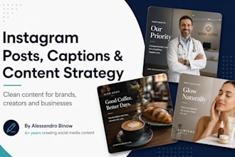 create instagram posts, captions and content strategy