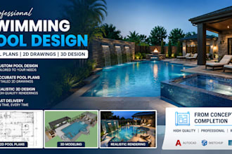 create professional swimming pool design and pool plans