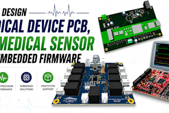 design medical device pcb, biomedical sensor and embedded firmware