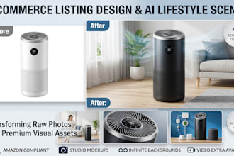 design professional e commerce listing images and ai product