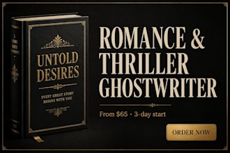 ghostwrite romance thriller fantasy novel as a professional fiction ghostwriter