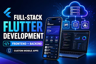 do full stack development of app frontend and backend flutter software developer