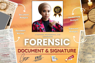 be forensic document analyst, detect real or forged signature or handwriting