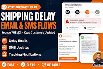 setup shipping delay email SMS flows for ecommerce stores