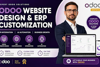 design odoo website, customize erp, API integration,  ai automation, odoo pos
