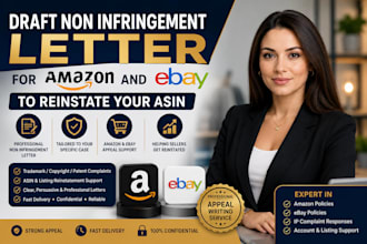 draft non infringement letter for amazon and ebay to reinstate your product