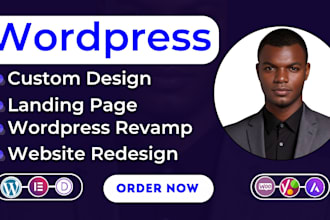 design wordpress website using elementor, divi, gutenberg, and beaver builder