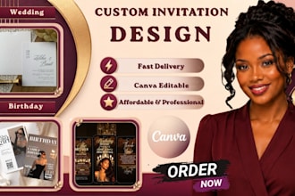 design birthday invitation, baby shower invite, wedding invitation in canva