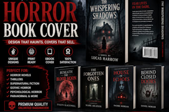design a premium horror book cover, paperback for amazon KDP, ebook and print