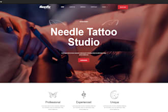 design tattoo salon artist website piercing studio body art barbershop website