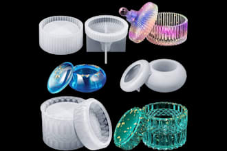 create silicone mold design, plastic mold and cad models for injection molding