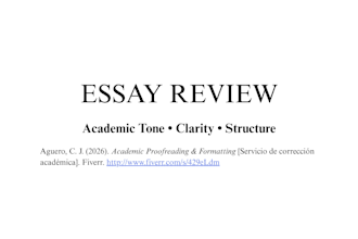 review your essay for academic tone, clarity, and structure