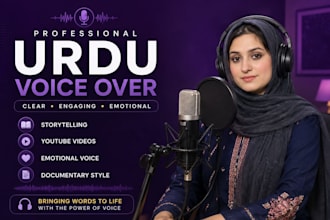 record a professional urdu voice over for your videos