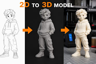 convert 2d image to 3d model, photo, logo, sketch to stl files for 3d printing