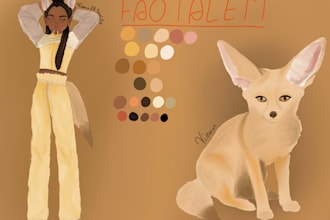 do character illustration of humanoid and antro characters
