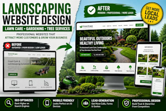 build SEO optimized lawn care landscaping gardening tree service website design