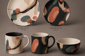 do modern ceramic mug, plate, bowl ,tableware design series