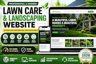 design a lawn care website, landscaping website, lawn service website
