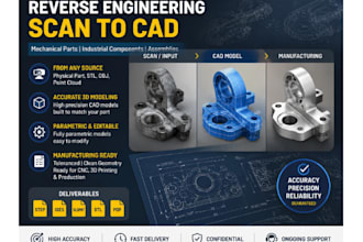 reverse engineering scan to cad mechanical parts step solidworks modeling