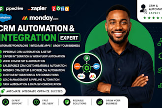pipedrive CRM automation zapier integration zoho salesforce monday crm expert