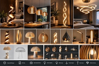 create custom 3d lamp and interior lighting designs with realistic renders