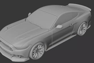 realistic 3d vehicle model and interior,custom body kit design,car part,3d print