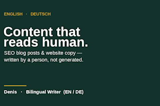 write SEO blog posts and website copy in native german