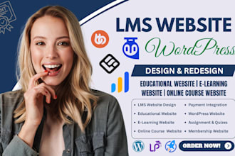 build lms website educational website elearning website wordpress lms website