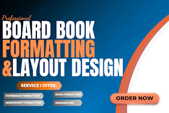 do board book formatting interior layout for amazon KDP print ready PDF
