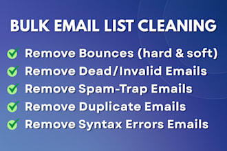 provide bulk email verification, cleaning, and bounce check for your email list