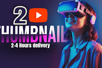 design 2 professional viral and clickable youtube thumbnail