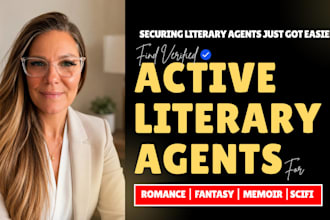 find up to 50 active literary agents for you
