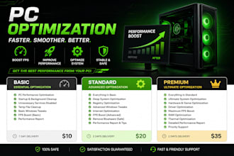 optimize, speed up, clean and boost your windows PC for maximum performance