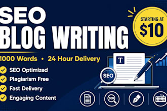 write SEO blog post and article fast delivery
