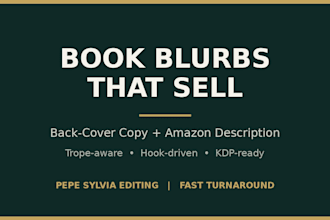 write a book blurb and amazon description that sells