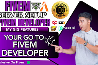 modify or create a fivem server and be your fivem developer for qb, esx, qbox
