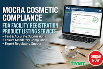 do mocra cosmetic compliance, fda facility registration, and product listing