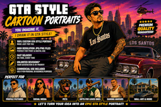 turn your photo into gta style cartoon portrait