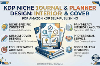 design niche KDP journal planner interior and cover for amazon KDP
