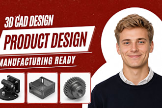 do 3d cad design, 3d product design, cad modeling for manufacturing, fusion 360
